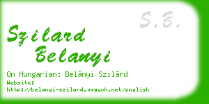 szilard belanyi business card